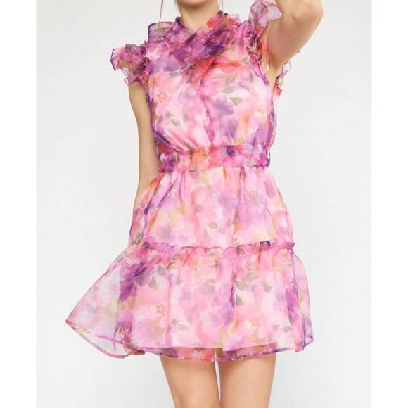 entro | Dresses | New Entro The Sweet Grace Floral Ruffled Mini Dress ...